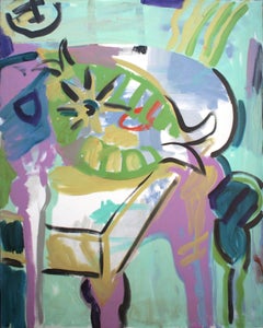 Large Scale Abstracted Still Life with Fish, in the Style Of Henri Matisse