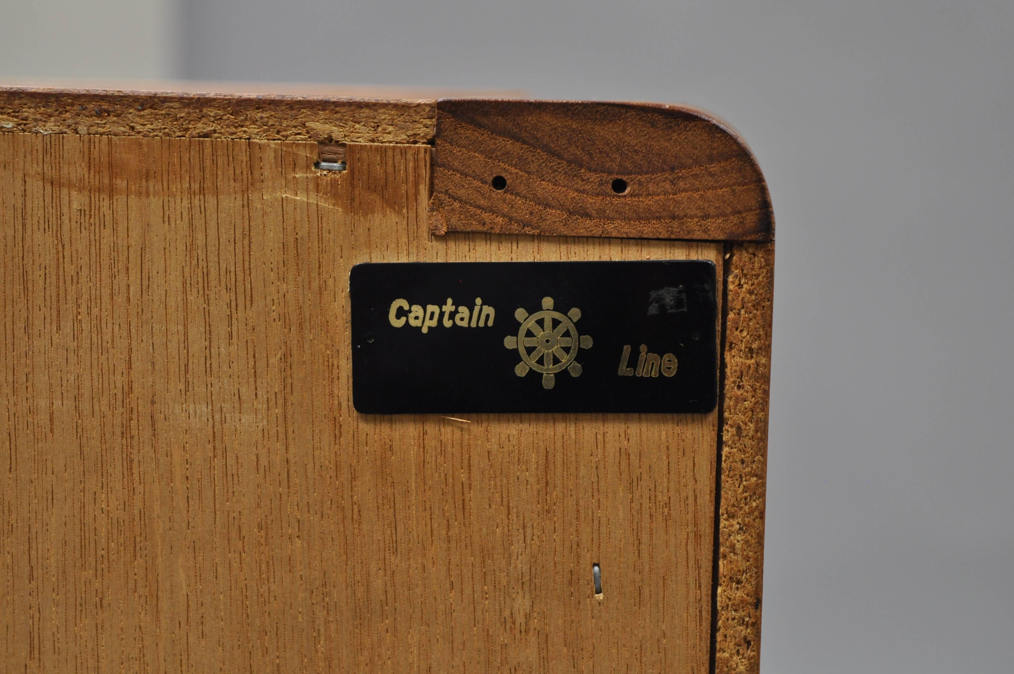 20th Century D-Scan Captain Line Pair of Danish Modern Style Teak Nightstands Bedside Tables