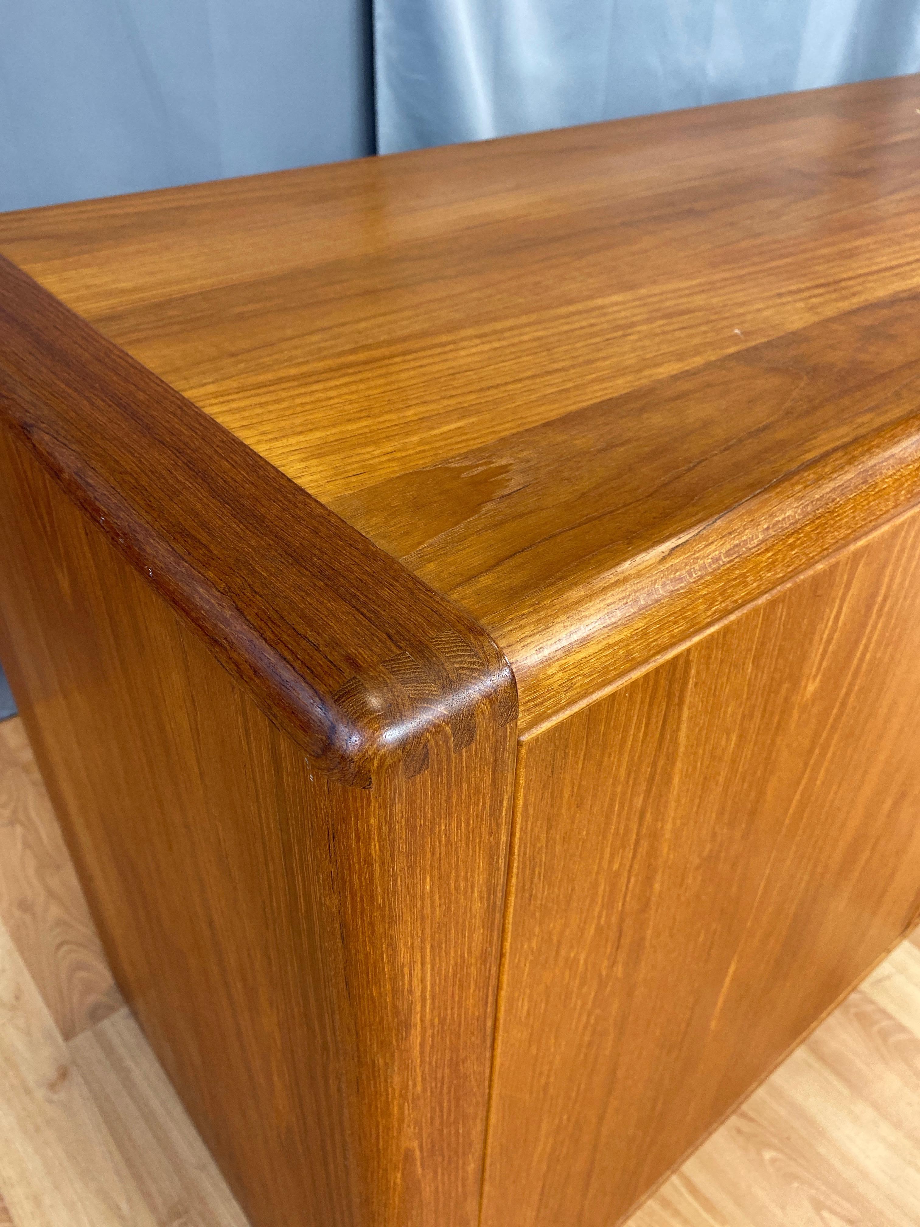 Brass D-Scan Captain Line Scandinavian Modern Teak Credenza, 1970s