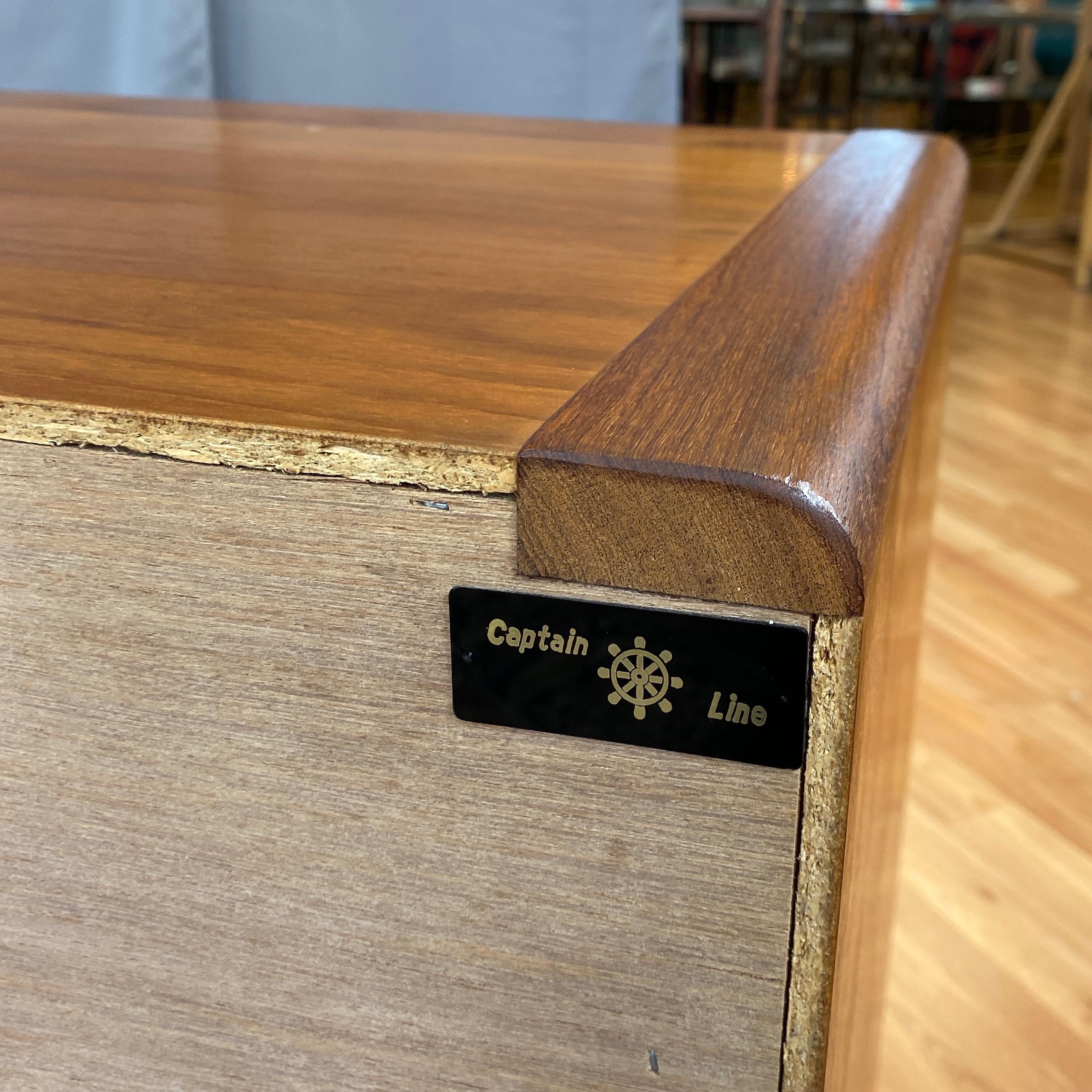 D-Scan Captain Line Scandinavian Modern Teak Credenza, 1970s 10