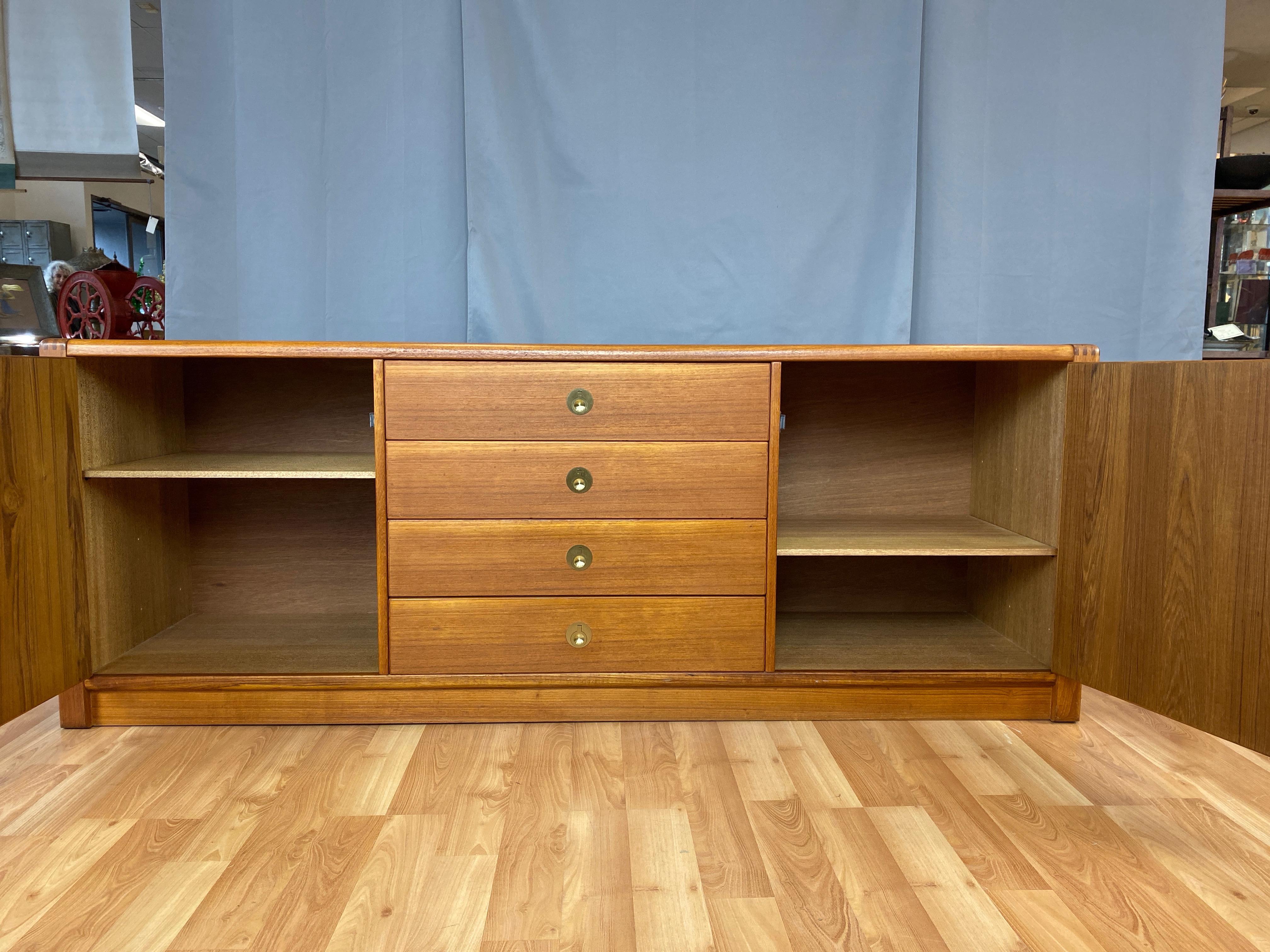 Singaporean D-Scan Captain Line Scandinavian Modern Teak Credenza, 1970s
