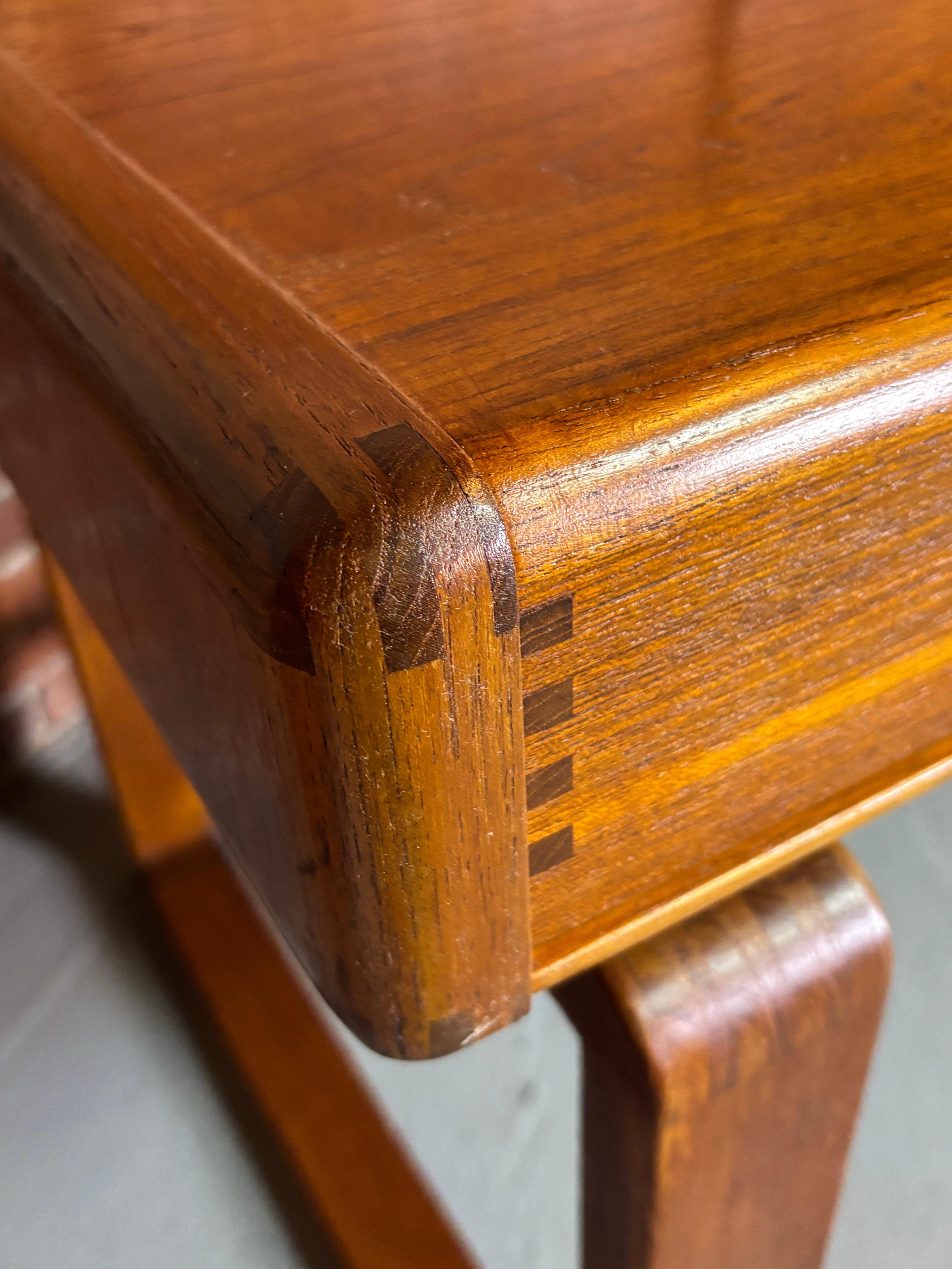 Scandinavian Modern D-Scan Danish Solid Teak Desk