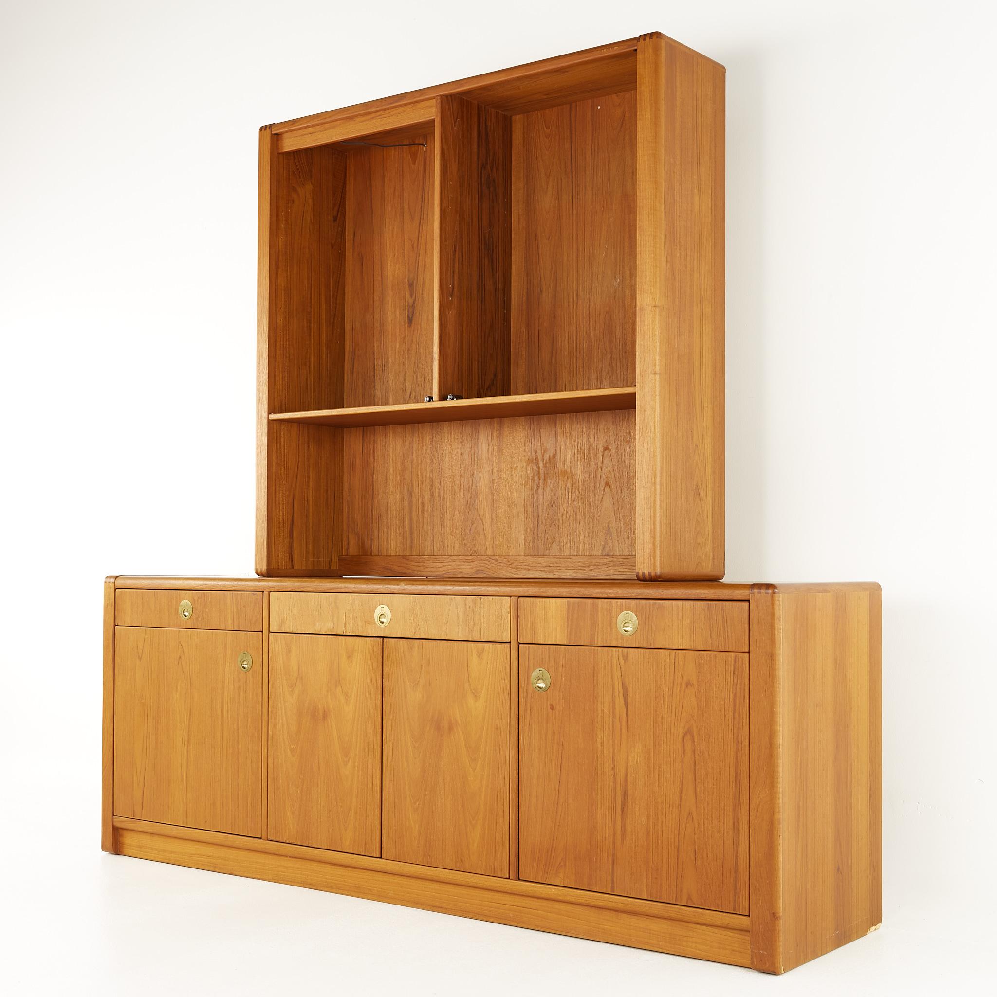 Mid-Century Modern D Scan Mid Century Teak and Brass Buffet and Hutch