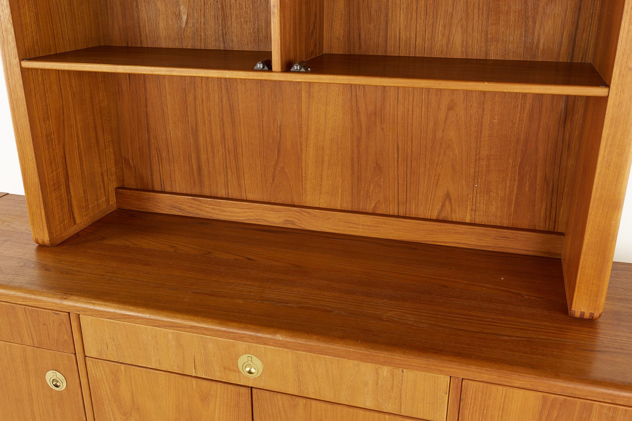 D Scan Mid Century Teak and Brass Buffet and Hutch 2