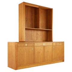 D Scan Mid Century Teak and Brass Buffet and Hutch