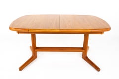 D-Scan Mid Century Teak Hidden Leaf Dining Table