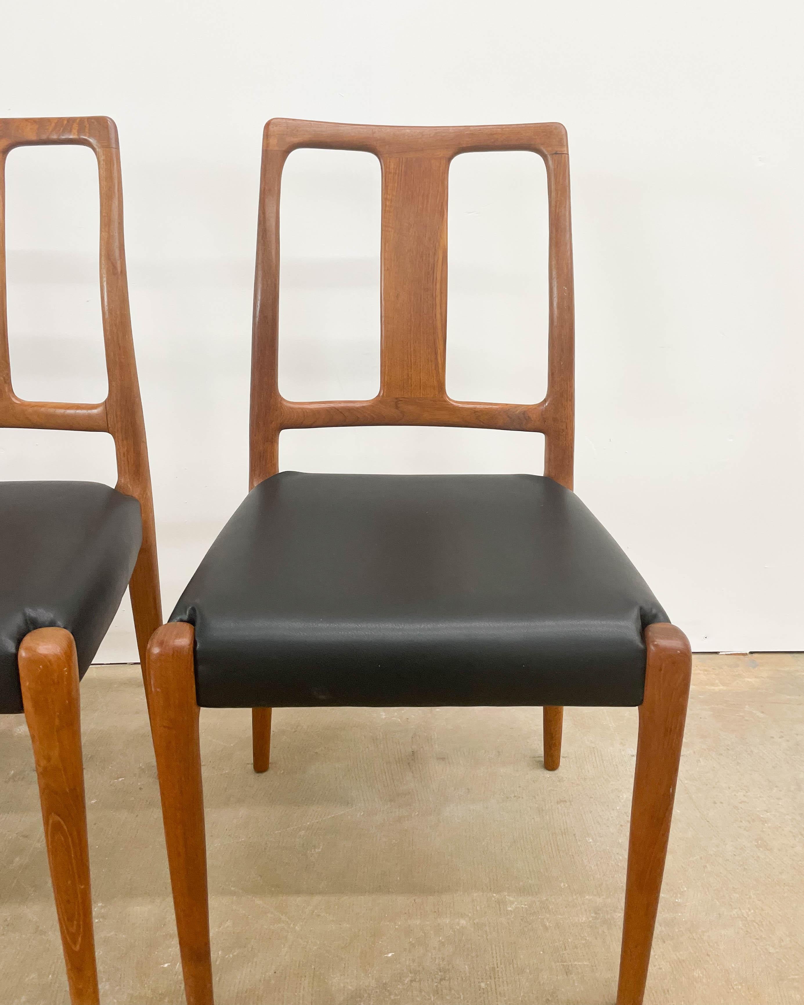 Mid-Century Modern D-Scan Teak Dining Chairs