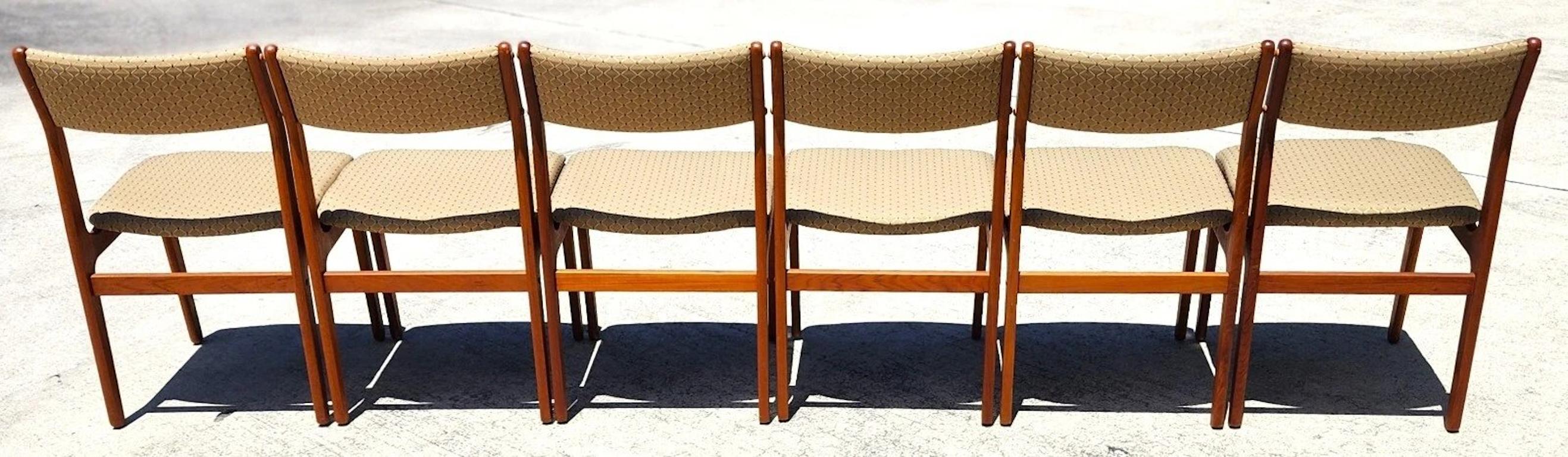 D Scan Sedie da pranzo in teak &New Tappezzeria Danese Moderno Set di 6 in vendita 7