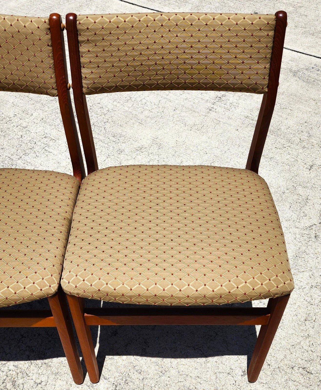 Cotone D Scan Sedie da pranzo in teak &New Tappezzeria Danese Moderno Set di 6 in vendita
