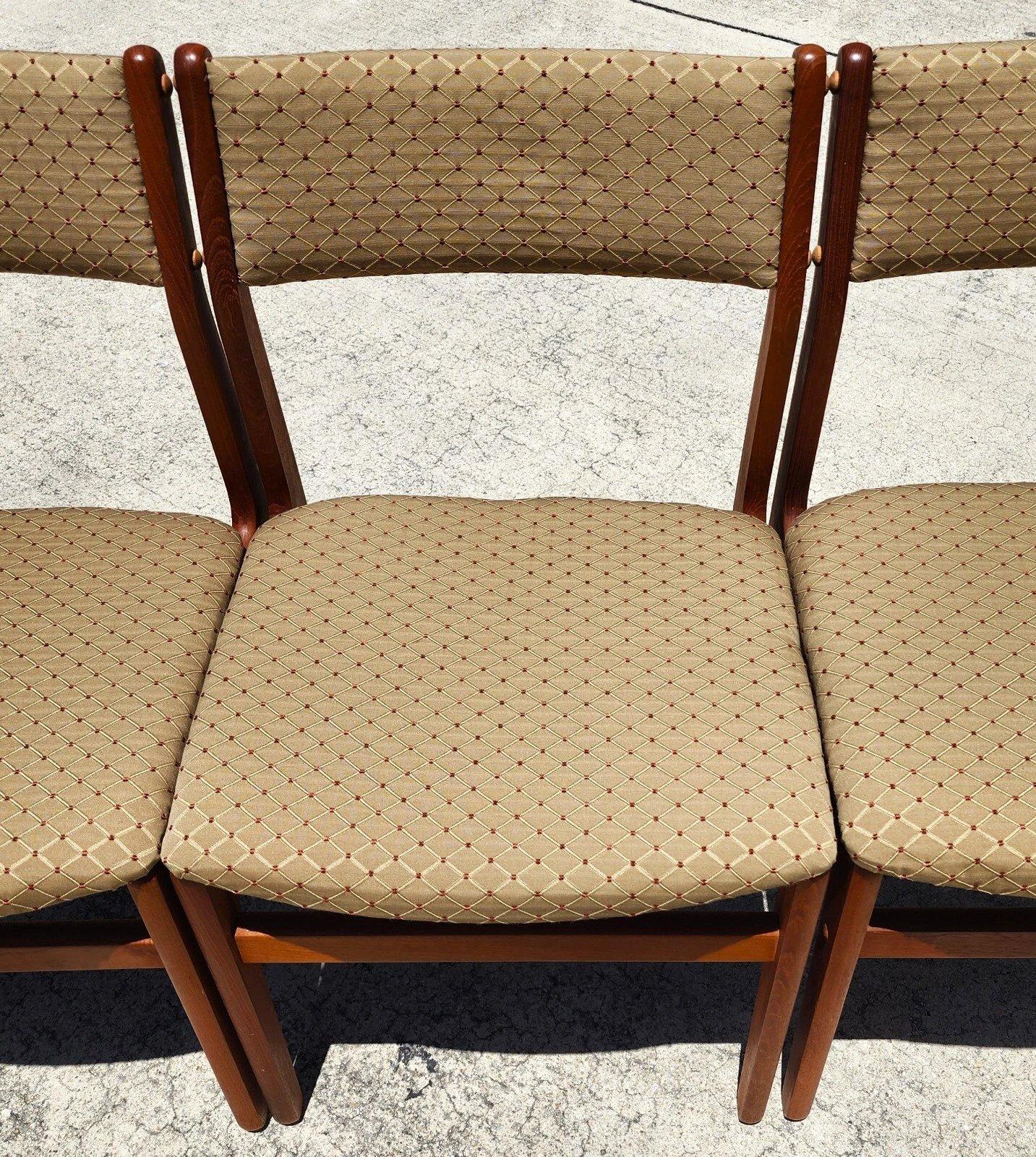 D Scan Sedie da pranzo in teak &New Tappezzeria Danese Moderno Set di 6 in vendita 1