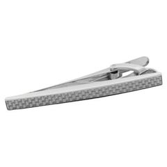 D-Shape Tie Clip with Grey Carbon Fibre