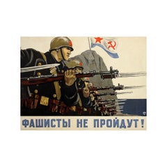 1941 original sowjetisches Plakat - Schmarinow "Die Faschisten werden nicht durchkommen!"