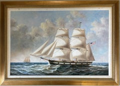 “boat with American flag”
