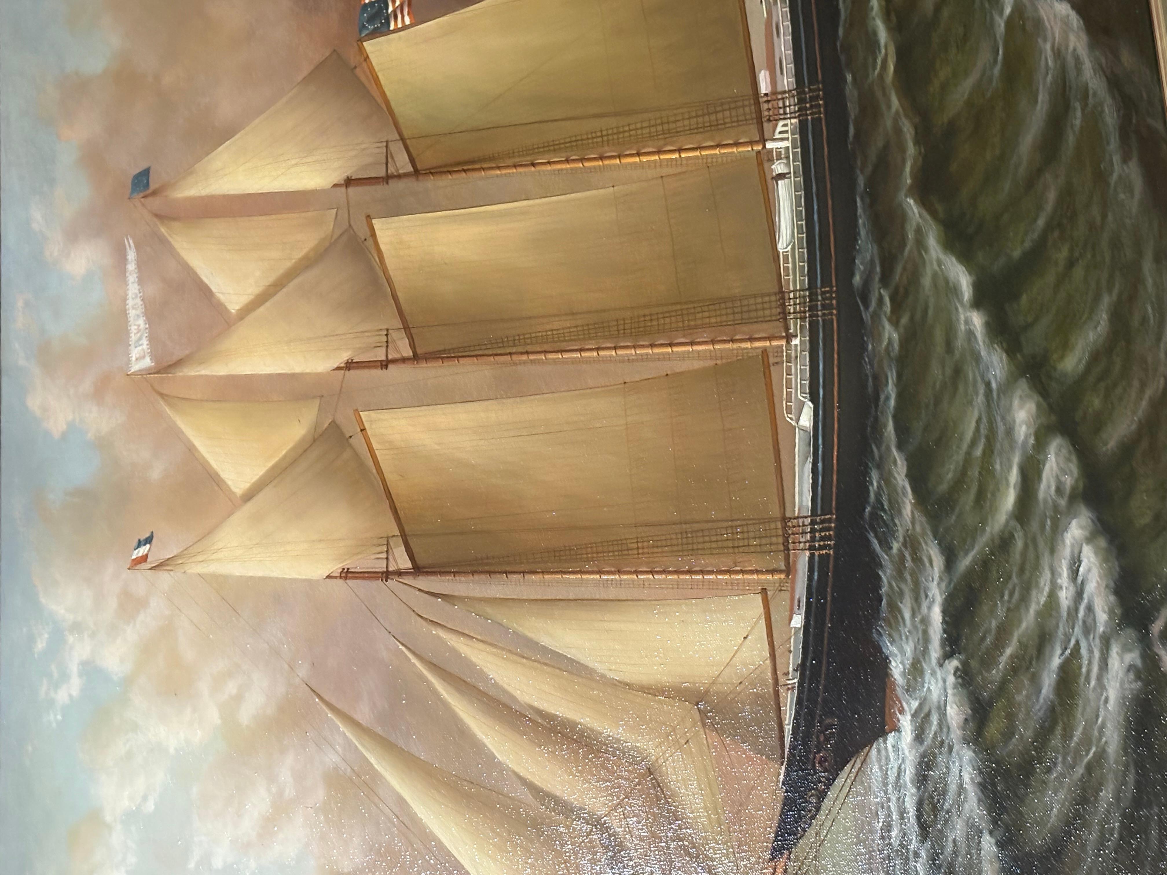 “Lumber Schooner Under Full Sail” For Sale 4