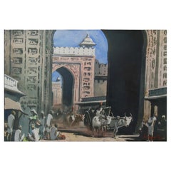 Vintage D. Thyaga Raj 1922 - 1981 Mughal Framed Watercolour on paper