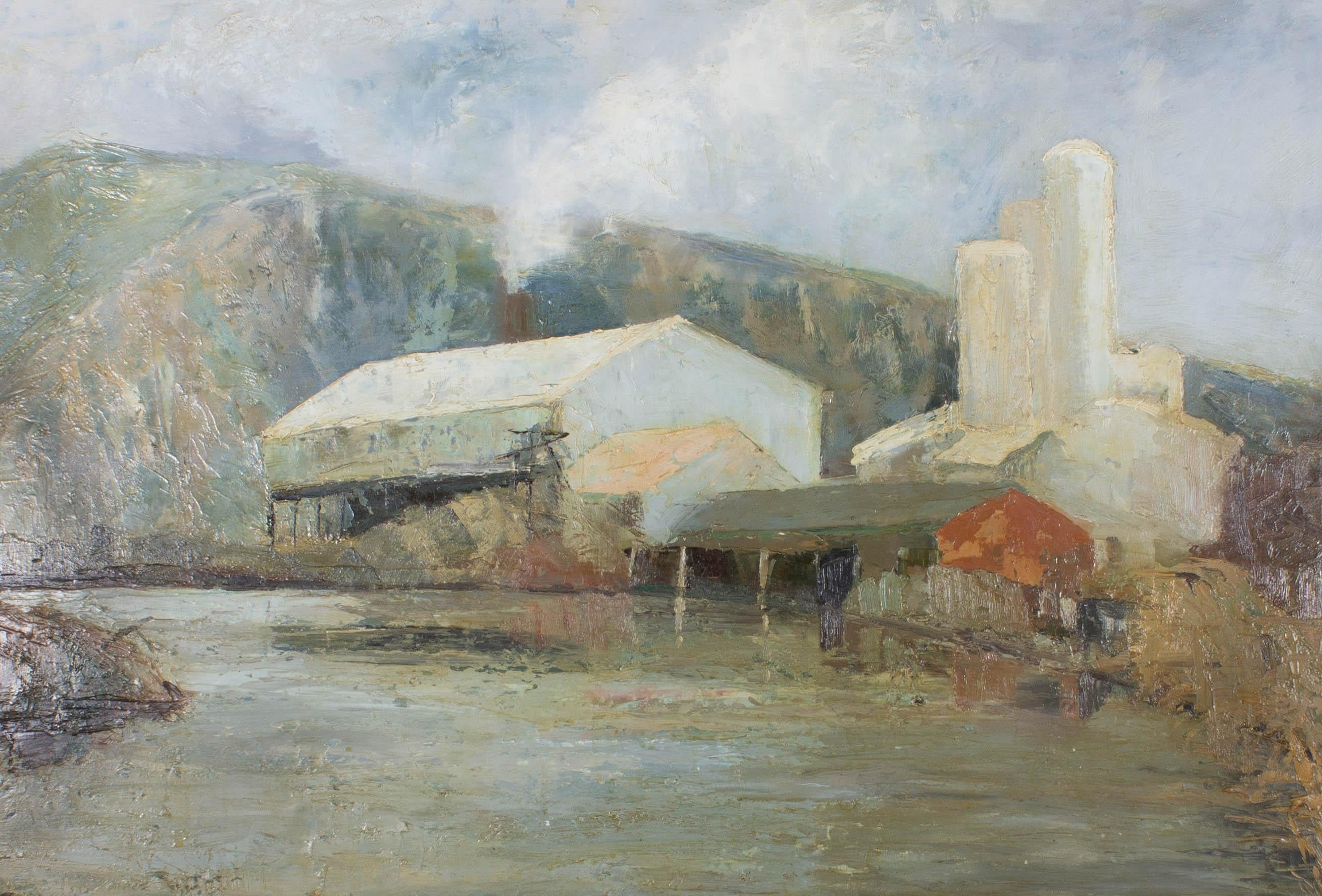 D. Togg - Mid 20th Century Oil, Mill by the River For Sale 1