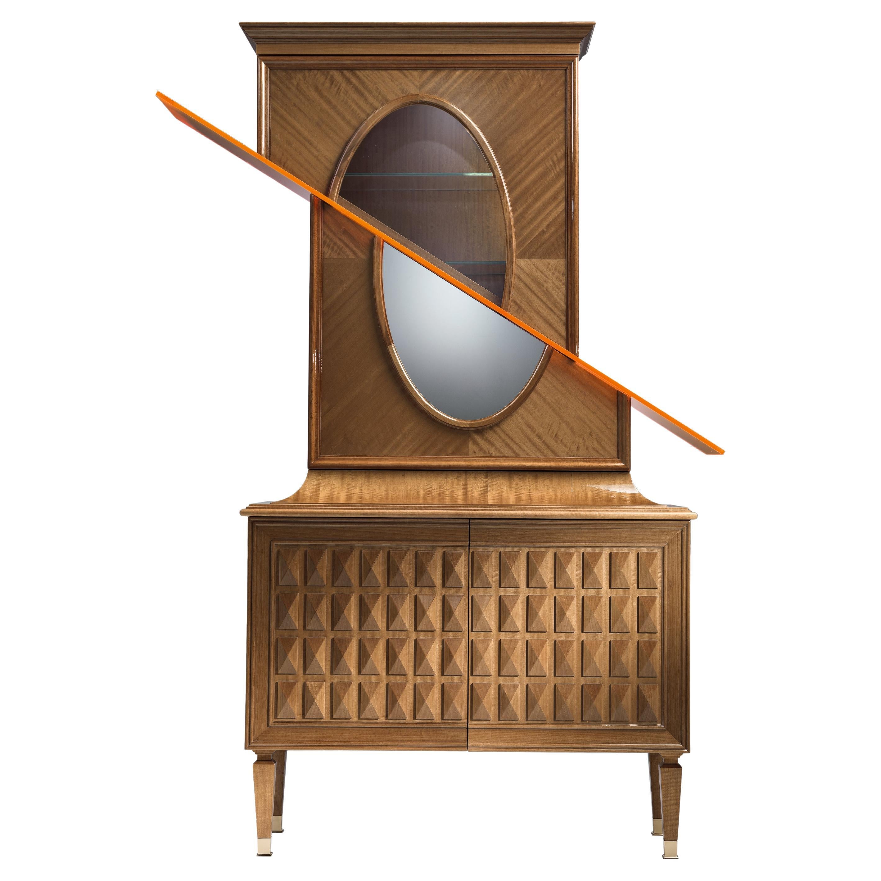 D/Vision.0 Deconstructed Cabinet with orange plexiglass by Ferruccio Laviani