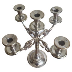 D. W. Haber and Son Silver Plated  Art Nouveau Silver Plated 5 Arm Candelabrum