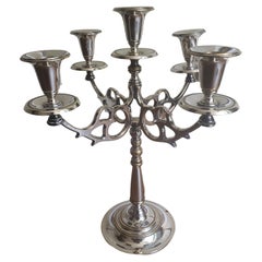 Vintage D. W. Haber and Son Silver Plated  Art Nouveau Silver Plated 5 Arm Candelabrum