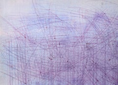 On and Off Grid - Abstract Composition on Linen by D. Whalen