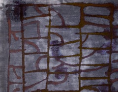 Lattice rouge - Composition abstraite sur lin de D. Whalen