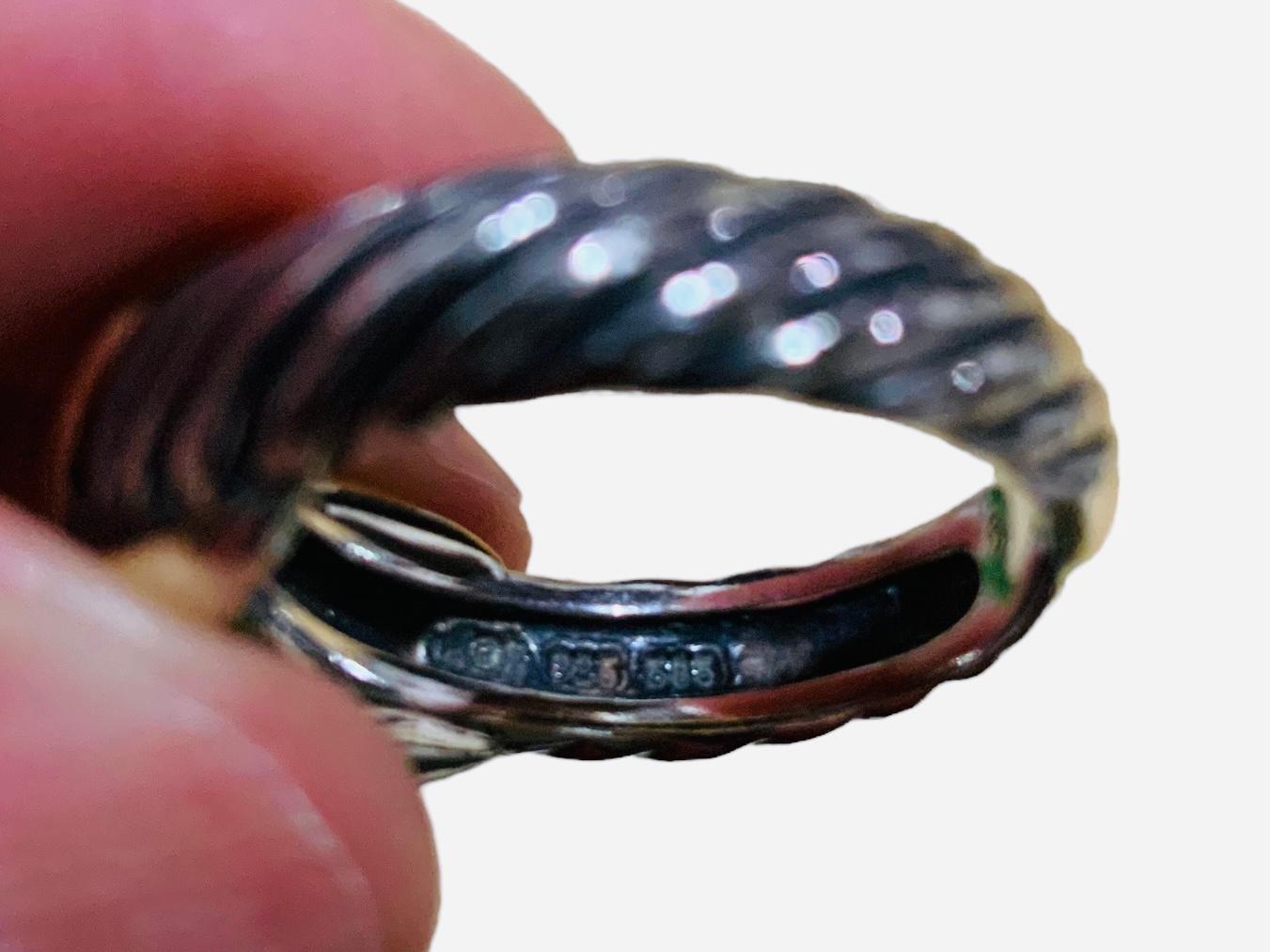 D. Yurman Ring aus 14 Karat Gold und 925 Sterlingsilber für Damen oder Herren