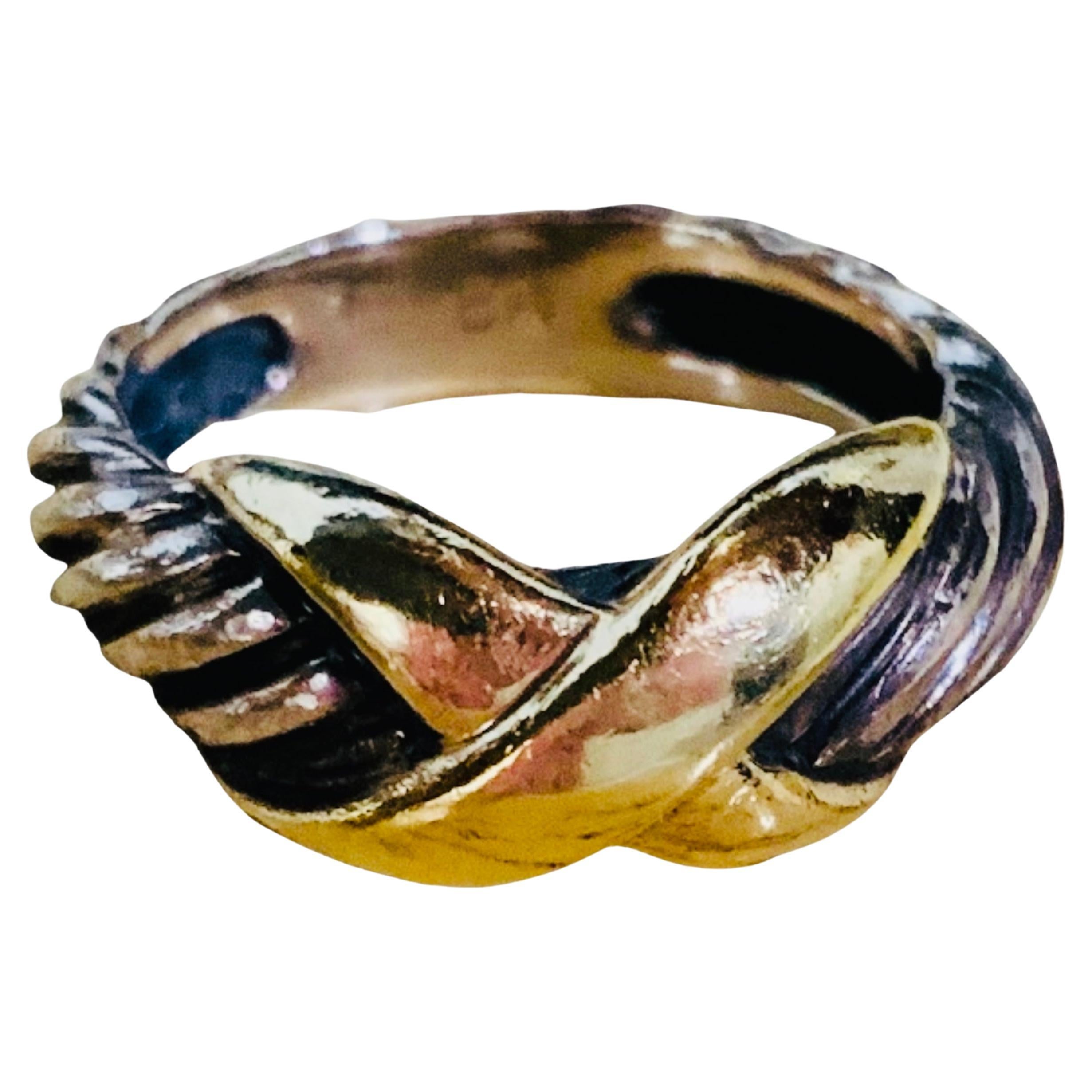 D. Yurman 14k Gold and 925 Sterling Silver Band Ring