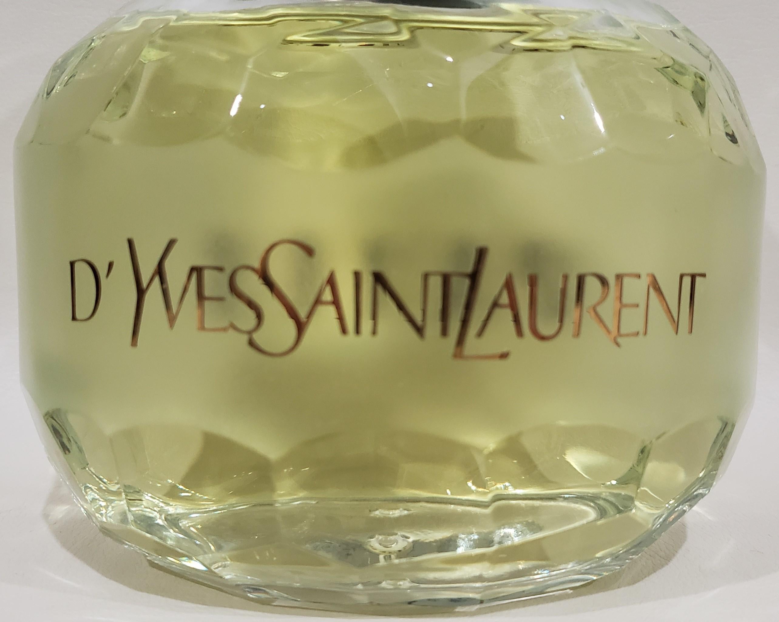 D' Yves Saint Laurent store display factice perfume bottle. Does not contain fragrance and used for display only.