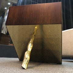 Mesa auxiliar cuadrada D/Zen Natural dorada y marrón by CtrlZak