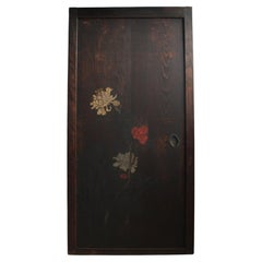 Antique D1 Japanese Antiques Board painting, sliding door, fittings, Peony & Bamboo