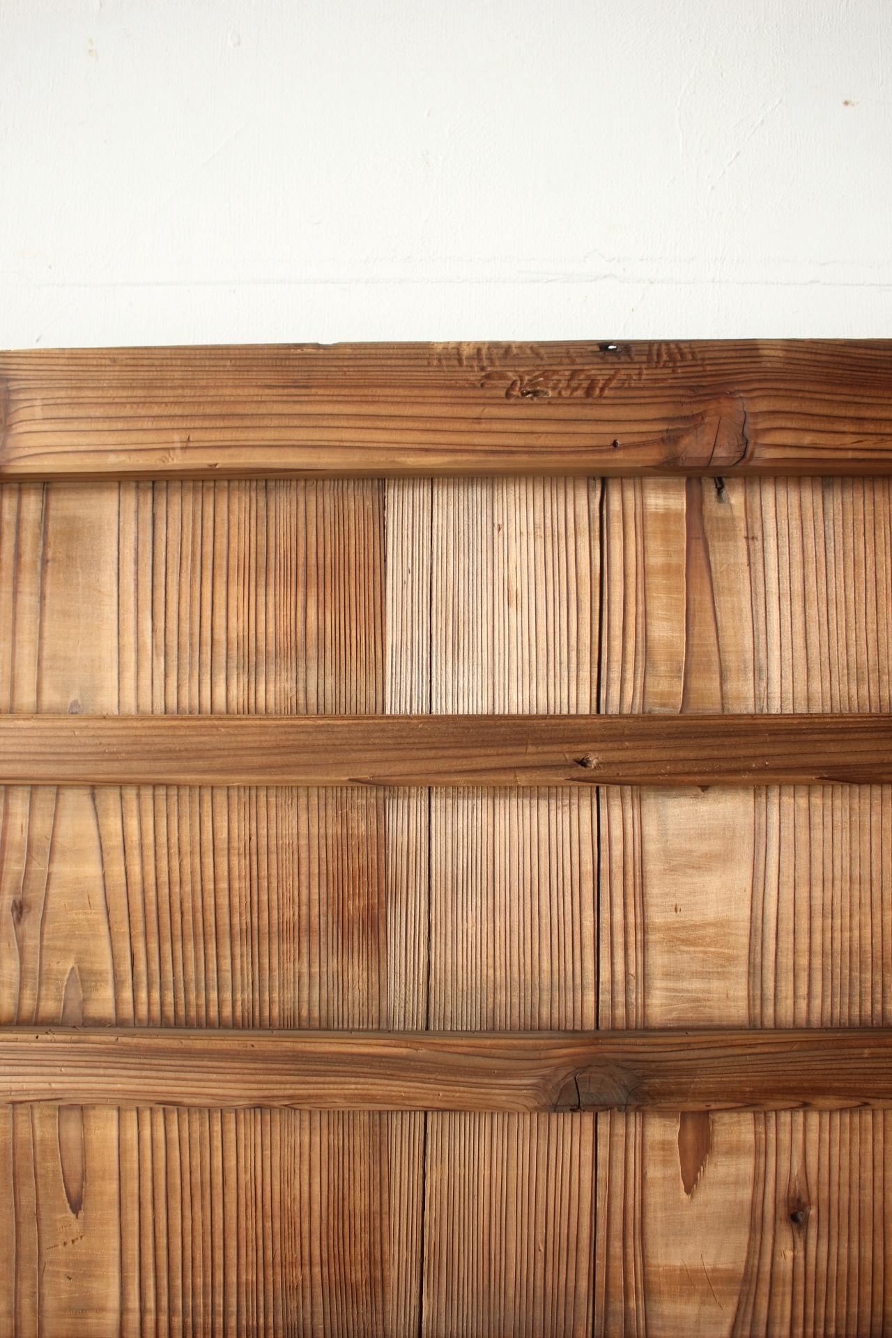 D10 Antigüedades japonesas puertas de dos tableros, herrajes, diseño de rayas de cedro en venta 6