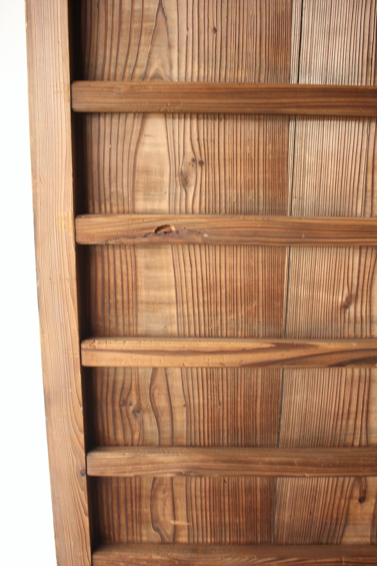 D10 Antigüedades japonesas puertas de dos tableros, herrajes, diseño de rayas de cedro en venta 7