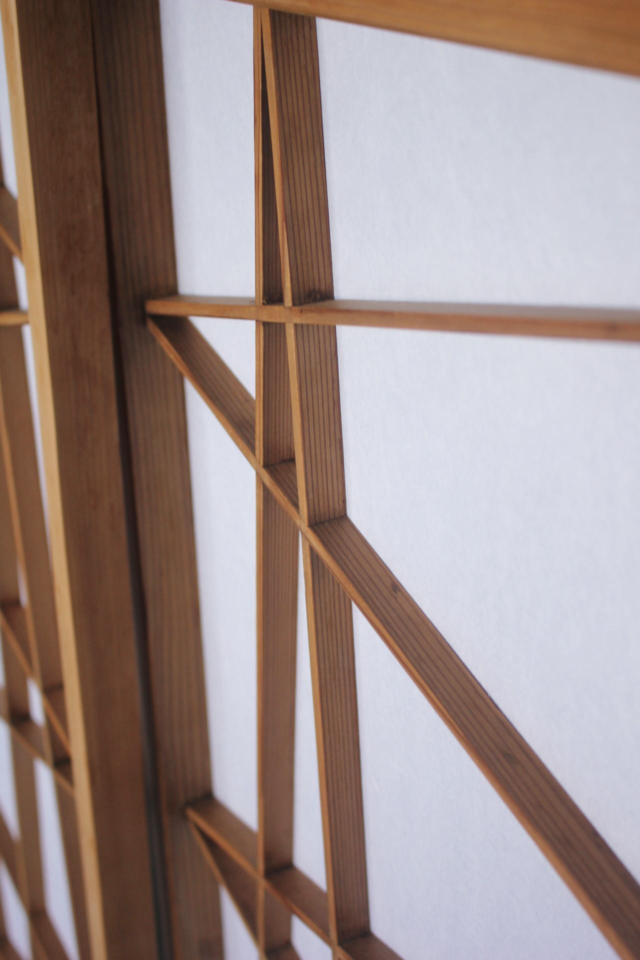 D12 Antiquariato giapponese quattro porte, accessori, porta Washi Shoji modello Zigzag in vendita 4