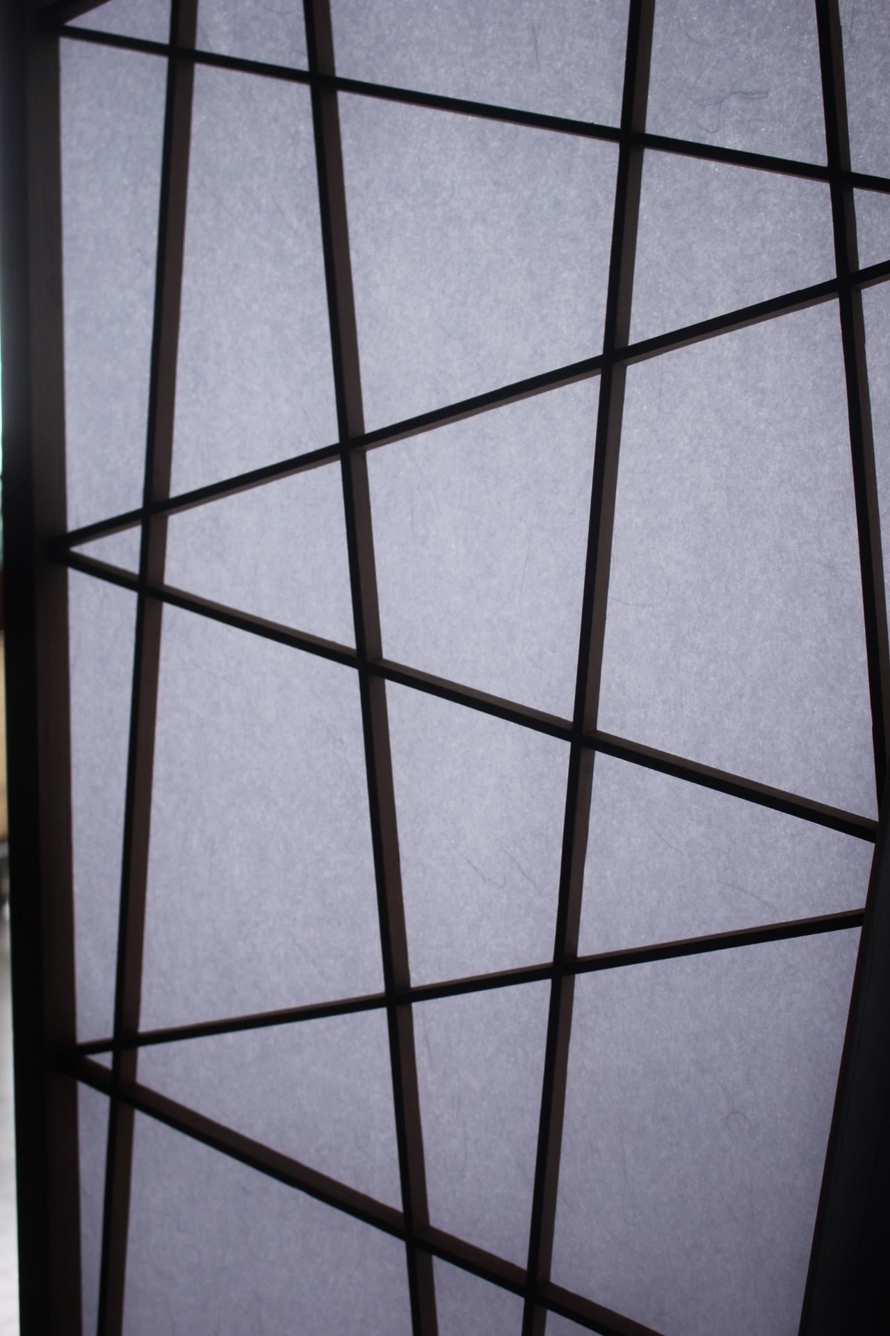 D12 Antiquariato giapponese quattro porte, accessori, porta Washi Shoji modello Zigzag in vendita 11