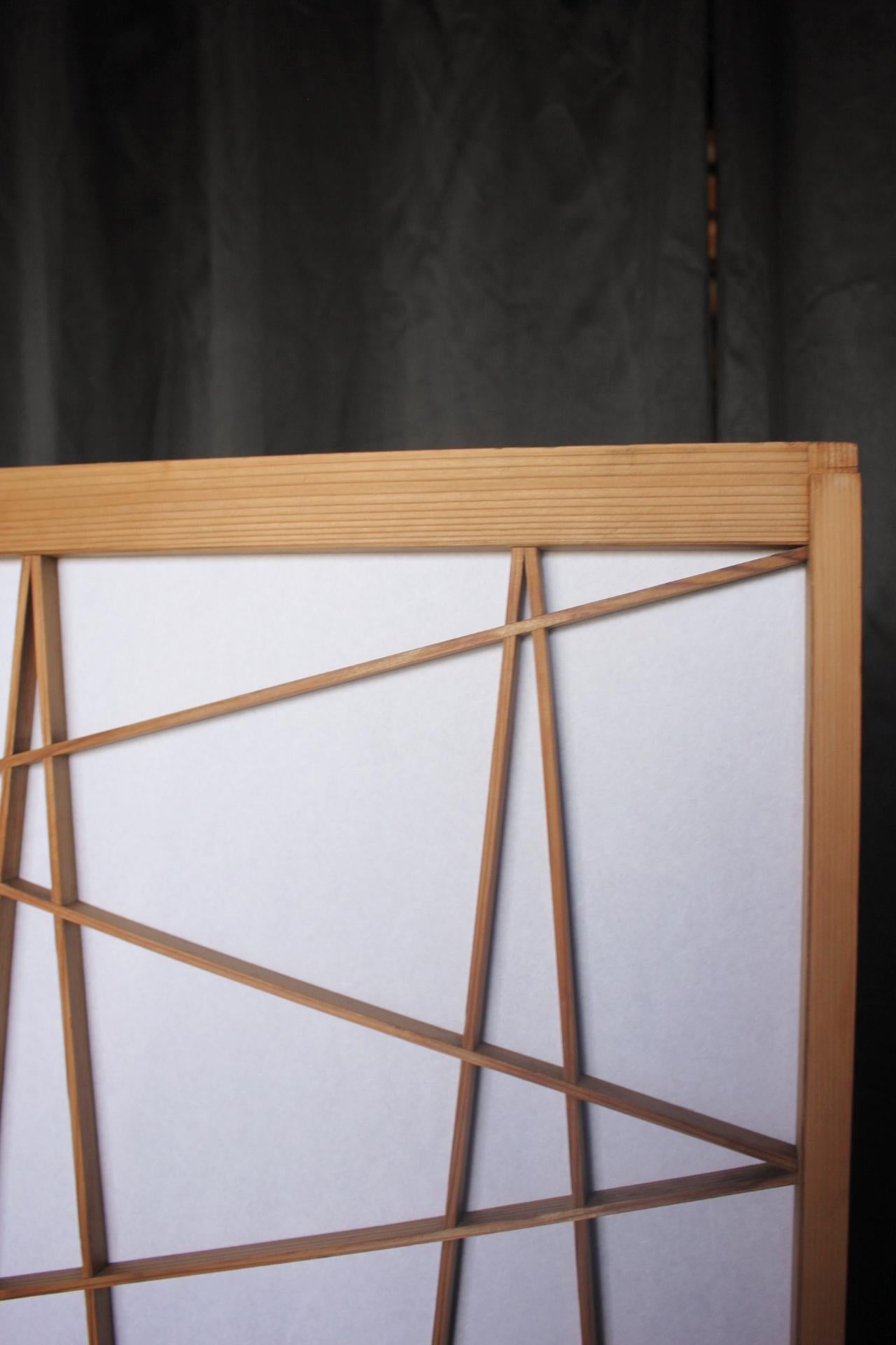 D12 Antiquariato giapponese quattro porte, accessori, porta Washi Shoji modello Zigzag in vendita 1