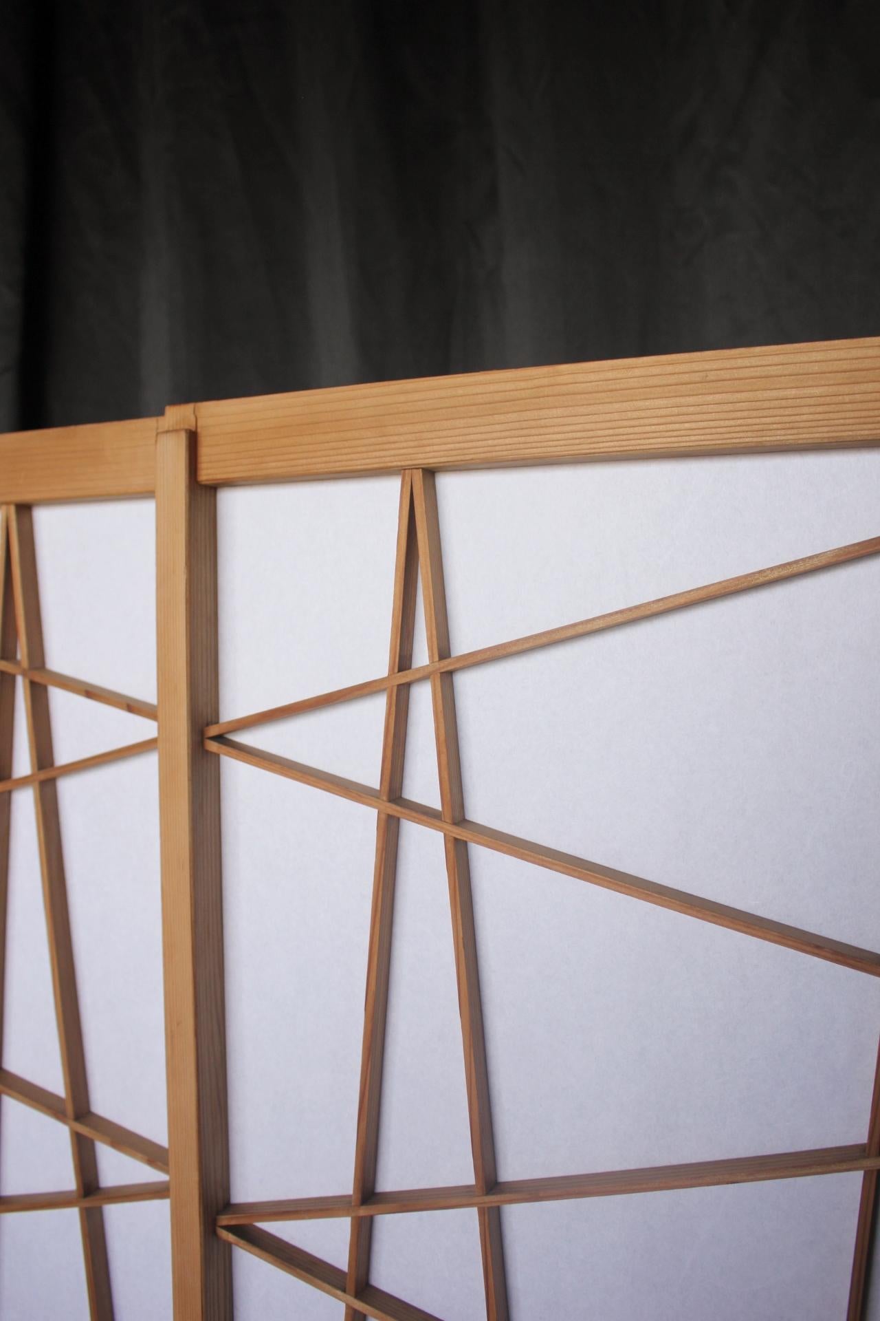 D12 Antiquariato giapponese quattro porte, accessori, porta Washi Shoji modello Zigzag in vendita 2