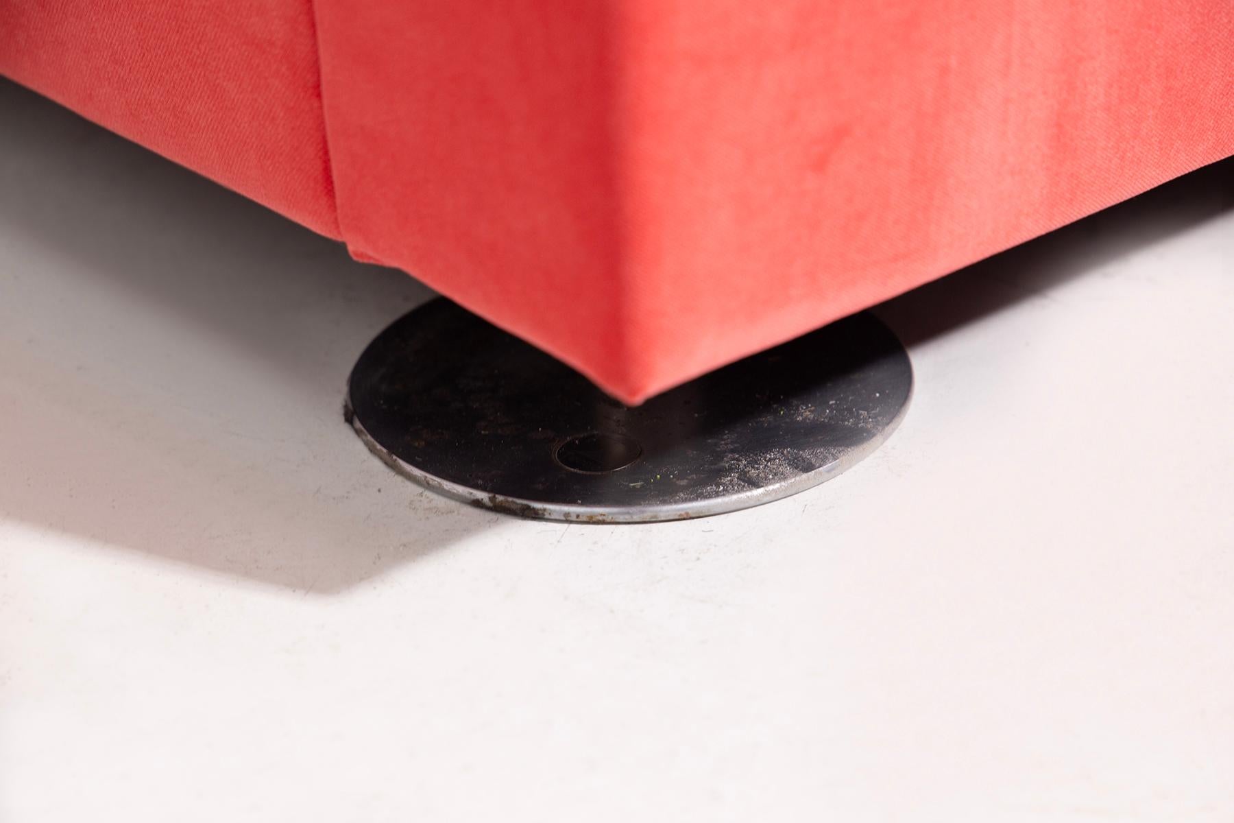 Italian D120 Velvet sofa Valeria Borsani and Alfredo Bonetti for Tecno