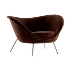 Molteni&C D.154.2 Armchair Gio Ponti Design Brown Velvet
