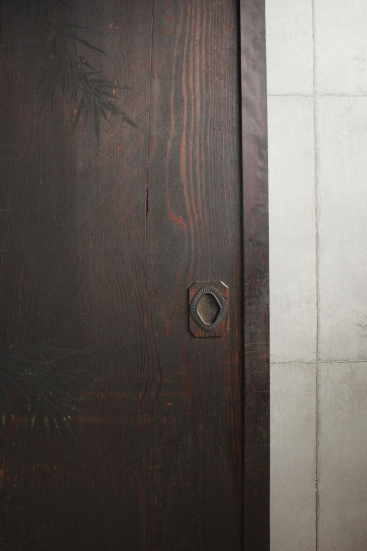D2 Pittura giapponese d'antiquariato, porta scorrevole, accessori, Peonia e Bambù in vendita 8