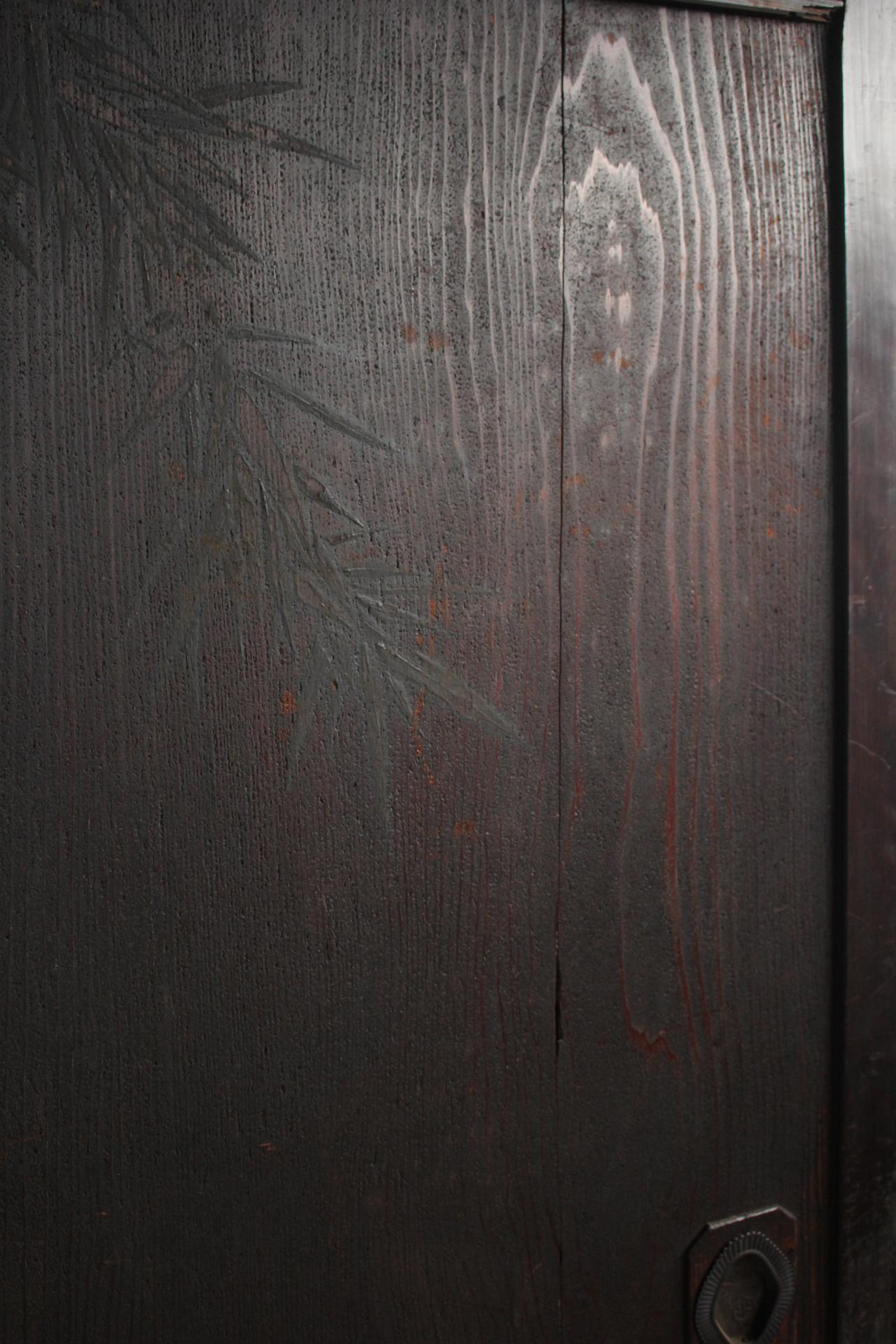 D2 Pittura giapponese d'antiquariato, porta scorrevole, accessori, Peonia e Bambù in vendita 11