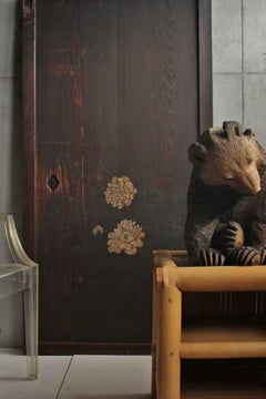 D2 Japanese Antiques Board painting, sliding door, fittings, Peony & Bamboo