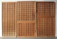 D20 Old Japanese Panel Sliding 5doors with a square grid pattern