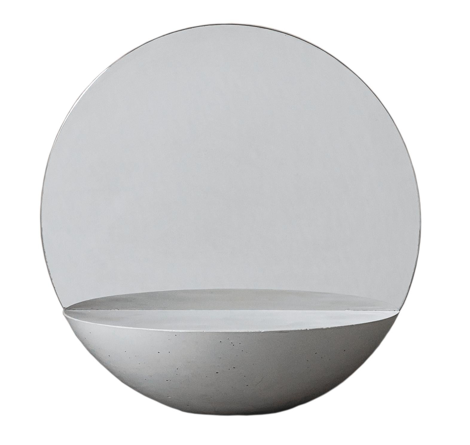 Italian D30 Double Sided Mirror in Concrete 100% Handmade in Italy For Sale