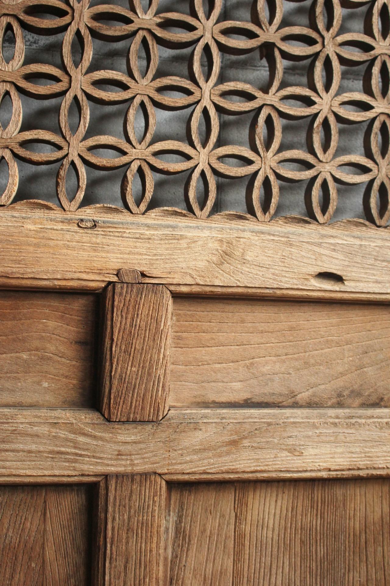 D4 Japanese Antiques, door, fittings, Temple fittings, Zelkova, Kumiko design For Sale 5