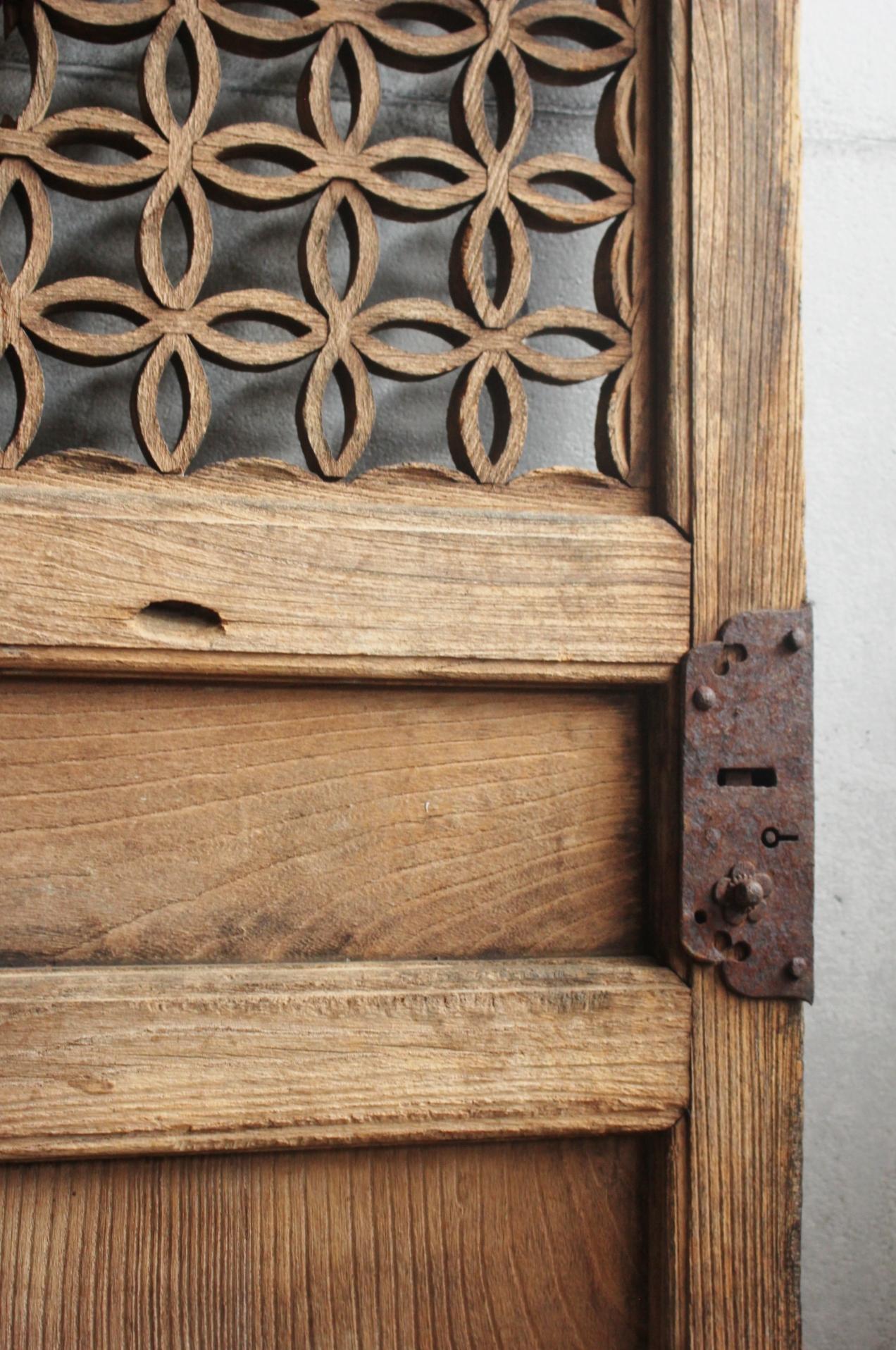 D4 Japanese Antiques, door, fittings, Temple fittings, Zelkova, Kumiko design For Sale 6