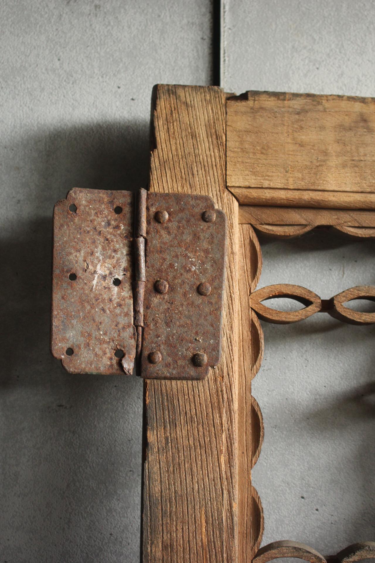 D4 Japanese Antiques, door, fittings, Temple fittings, Zelkova, Kumiko design For Sale 7