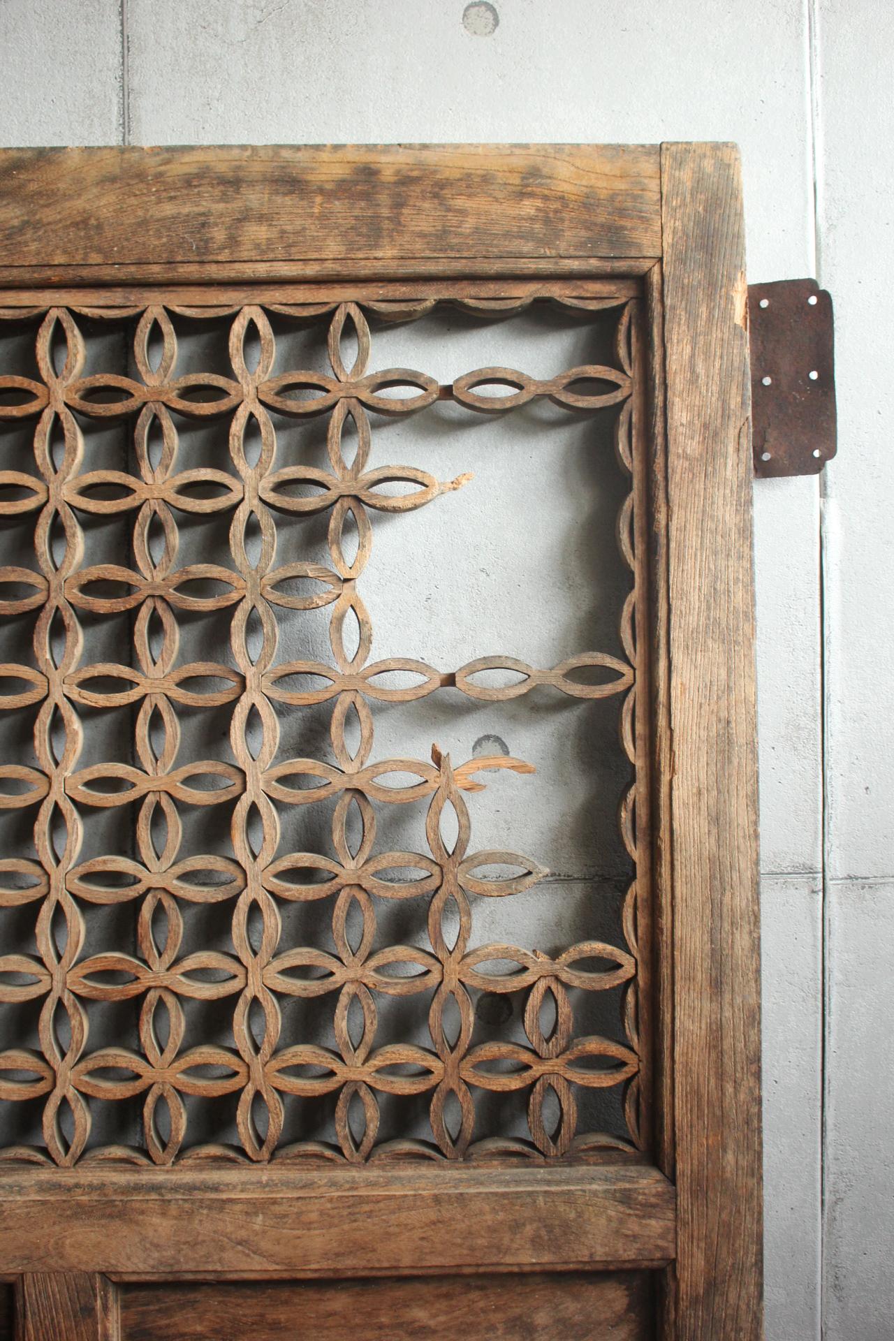 D4 Japanese Antiques, door, fittings, Temple fittings, Zelkova, Kumiko design For Sale 11