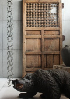 D4 Japanese Antiques, door, fittings, Temple fittings, Zelkova, Kumiko design