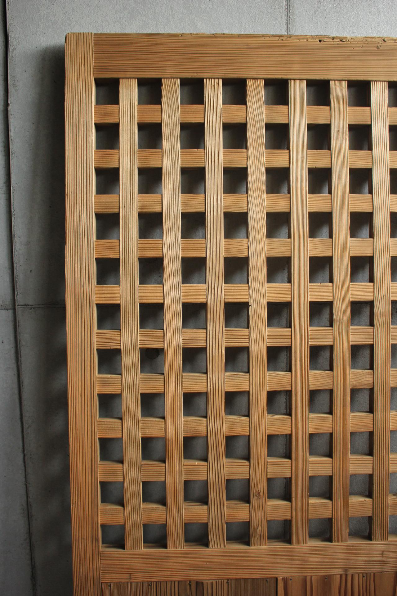 19th Century D5 Japanese Antiques, door, fittings, Temple fittings, Cedar, square lattice For Sale