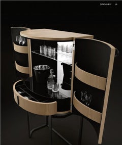 D629 Dragonfly Curved Bar Cabinet